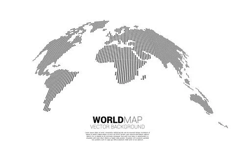 World map from square pixel. concept of global Digital network Stock Illustration
