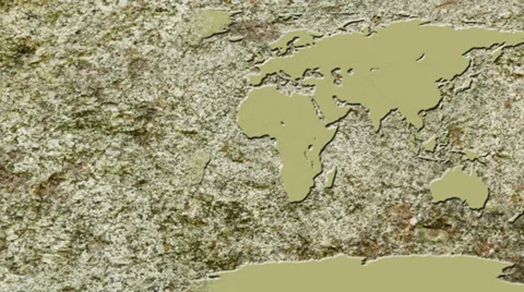 The world map in stone chiseled Stock Footage 33830236