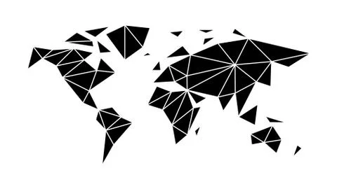 World map in the style of triangulation. Stock Illustration