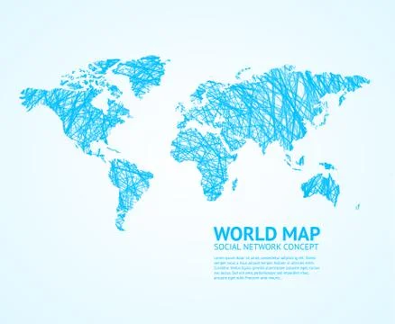 World Map Stylize. Vector Stock Illustration