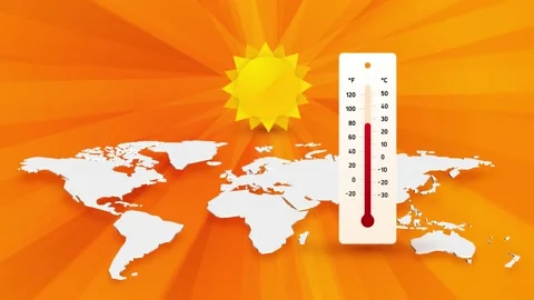 world map, the sun is warming the planet... | Stock Video | Pond5