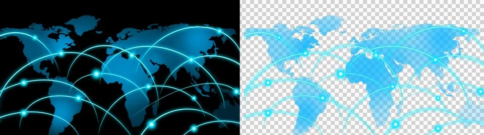 World map on a technological background, Stock Illustration