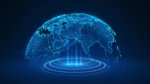 World map technology background, big dat... | Stock Video | Pond5
