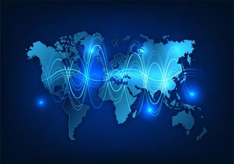 World map technology background High-speed internet network connection that.. 스톡 일러스트