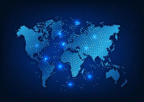 World map technology background High-speed internet network connection that.. 스톡 일러스트
