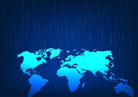 World map technology laser shot down The concept of big data transmission t.. Stock Illustration