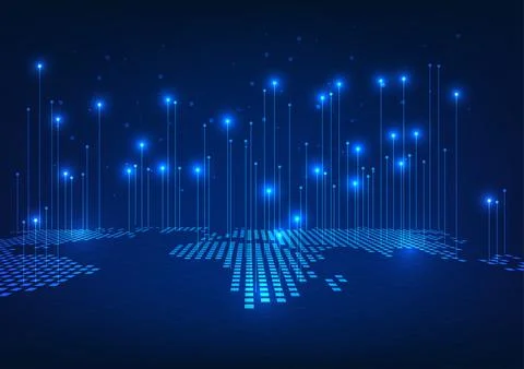 World map technology with lines pointing upwards Shows the connection of ne.. 스톡 일러스트