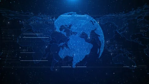World map technology network background. Network business, e-commerce, bitcoin Stock-Footage 312586454