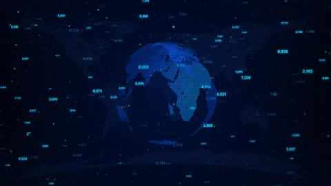 World map technology network business, Trading global crypto Stock Footage 339648323