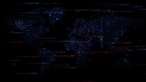 World map technology style digital world with electronic systems. Stock Footage 263897489