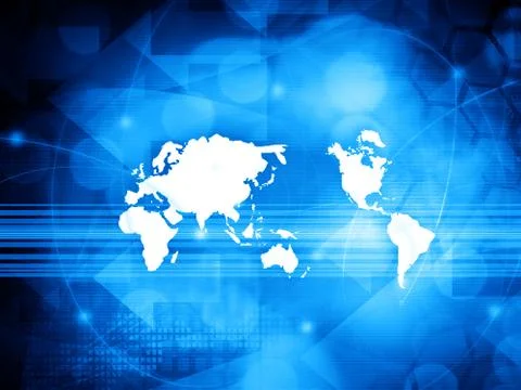 World map technology style Stock Illustration