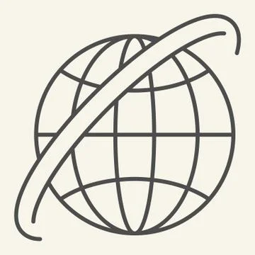 World map thin line icon. Globe vector illustration isolated on white. Earth Illustrazione stock
