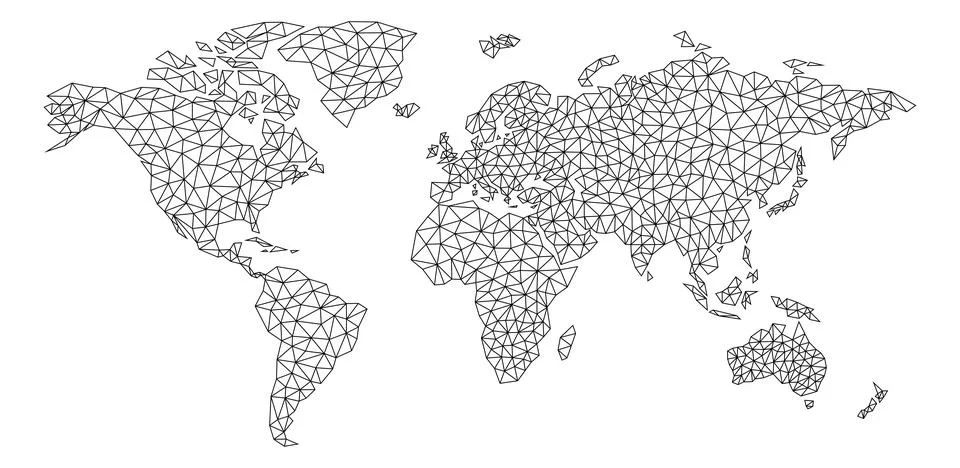 World Map Triangles Background Illustration Illustrazione stock