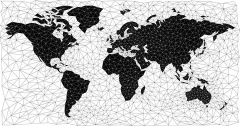 World Map Triangles Background Illustration Stock Illustration