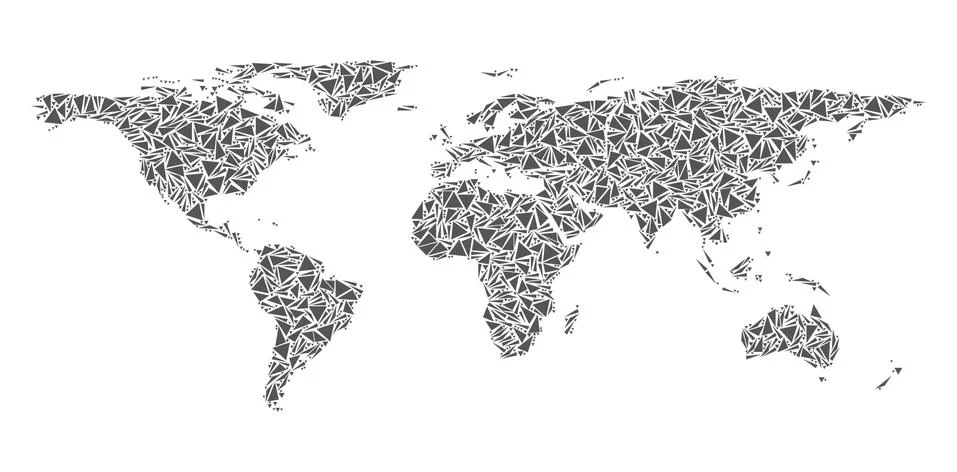World Map of Triangles 스톡 일러스트