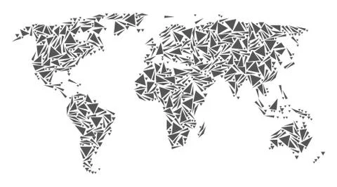 World Map of Triangles Stock Illustration