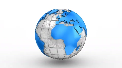 World Map Turns Into a Globe Video stock 64261549