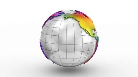 World Map Turns Into a Globe Stock Footage 69304129