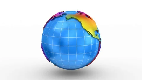 World Map Turns Into a Globe Stock Footage 69304143