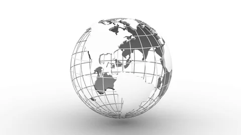 World Map Turns Into a Globe Stock Footage 72132264