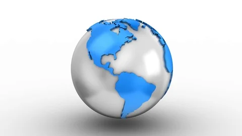World Map Turns Into a Globe Stock Footage