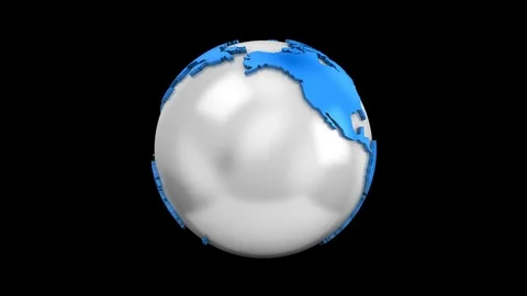 World Map Turns Into a Globe Video stock 79614767