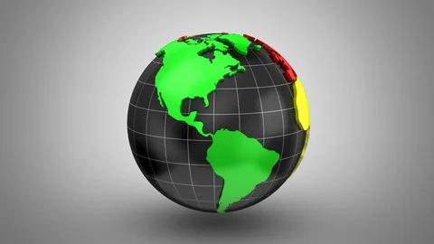 World Map Turns Into a Globe Video stock 79724933
