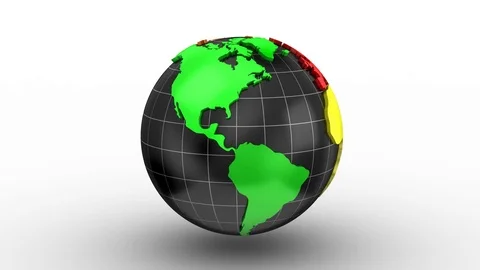 World Map Turns Into a Globe Stock Footage