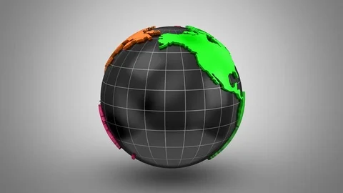 World Map Turns Into a Globe Stock Footage 79744740