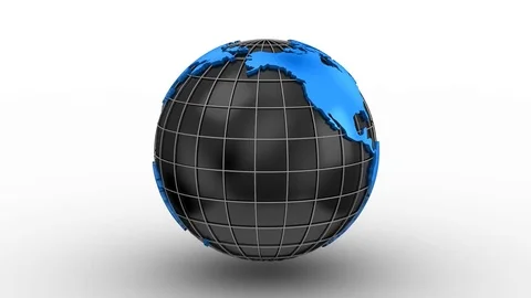 World Map Turns Into a Globe Stock Footage