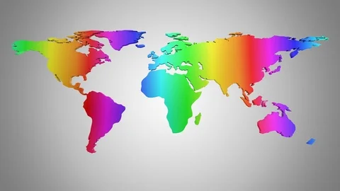 World Map Turns Into a Globe. A look inside Video stock 71578147