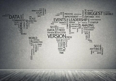 World map in typography Stock Illustration