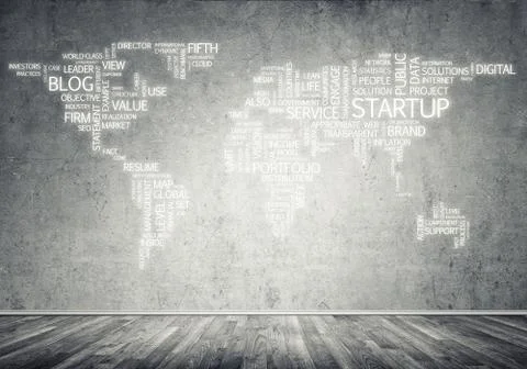 World map in typography Stock Illustration