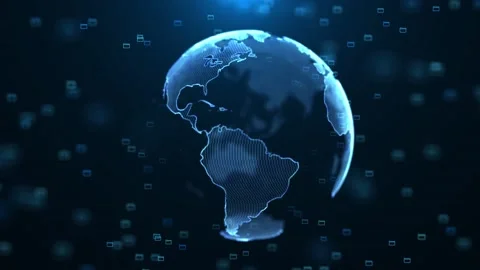 World map user icon File Folder Global communication And big data of cloud Stock Footage 157729573