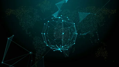 World map with user icon, Global communication concept, Digital technology Stock Footage 161805599