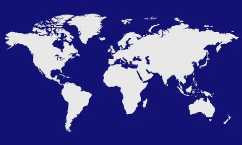 World map vector blue Stock Illustration