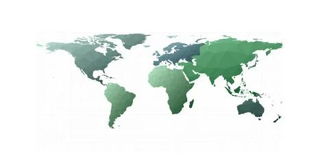 World map vector. Equirectangular projection. Glamorous vector illustration. 库存插图