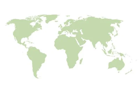 World map. Vector green template. 스톡 일러스트