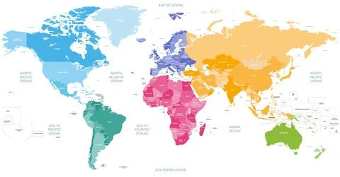 World map vector high detailed illustration Stock Illustration