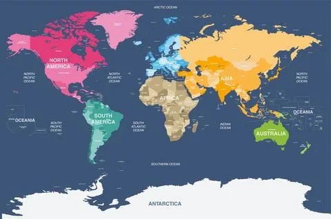 World map vector high detailed illustration Illustrazione stock