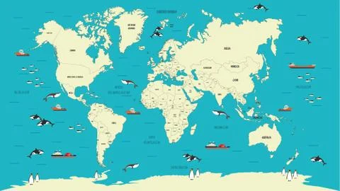 World map vector illustration Illustrazione stock