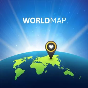 World map vector illustration, infographic design template Illustrazione stock