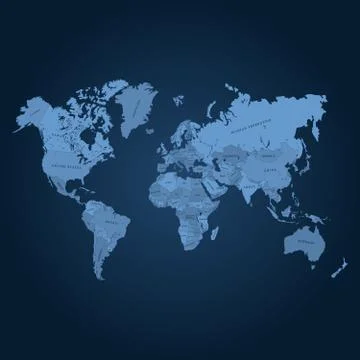 World map vector illustration. Quality map for cutting or engraving Stock Illustration