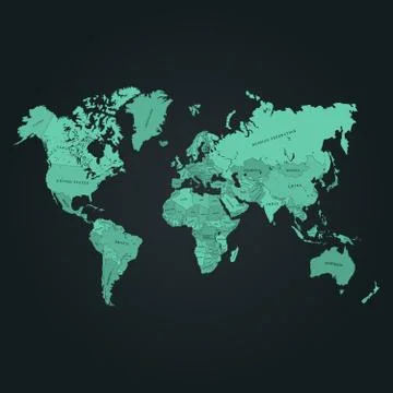 World map vector illustration. Quality simplified map Stock Illustration