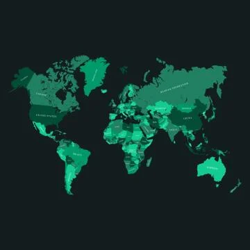 World map vector illustration. Quality simplified map Stock Illustration