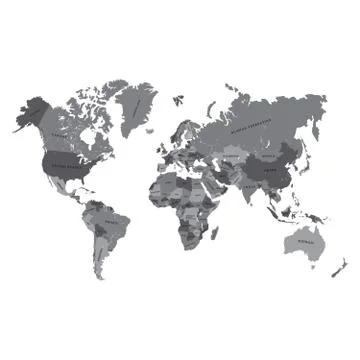 World map vector illustration. Quality simplified map Stock Illustration