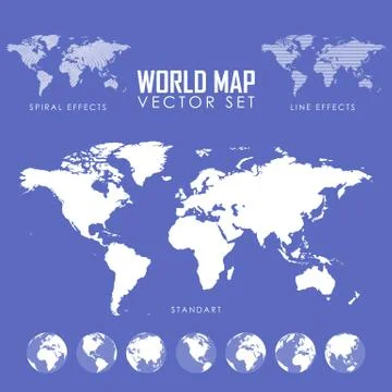 World map vector illustration set 库存插图