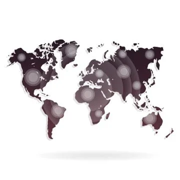 World map vector illustration on a white background Stock Illustration