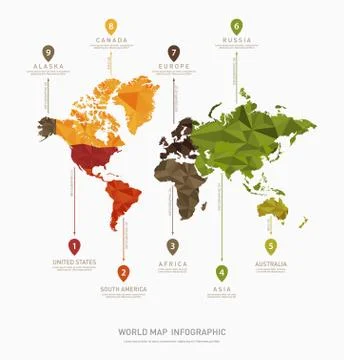 World map vector infographic template Stock Illustration
