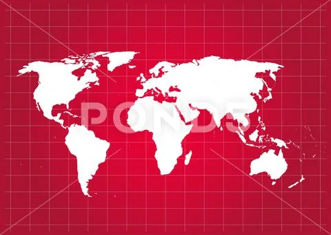 World map vector, isolated on red background.: Royalty Free #146860066